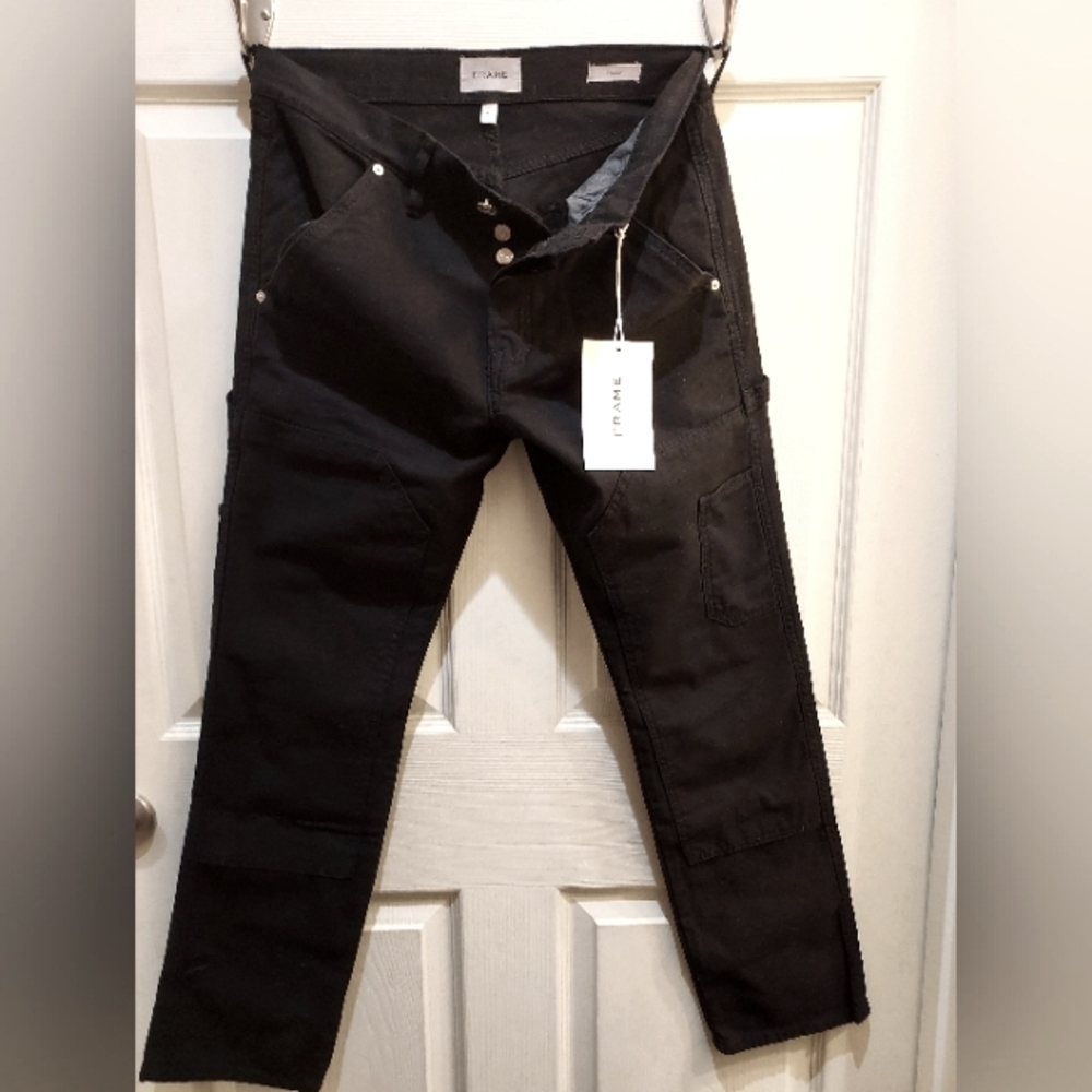 Frame le slouch black denim